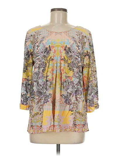 Pre-owned Soft Surroundings 3/4 Sleeve Blouse In Yellow