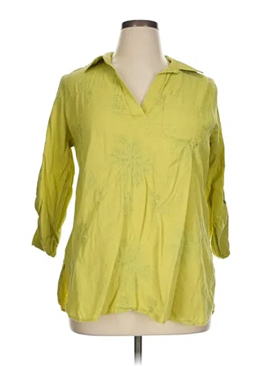 Pre-owned Soft Surroundings 3/4 Sleeve Blouse In Yellow