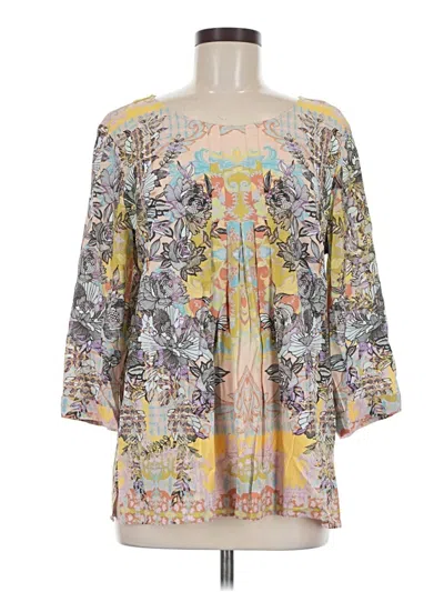 Pre-owned Soft Surroundings 3/4 Sleeve Blouse In Yellow