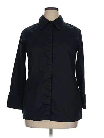 Pre-owned Soft Surroundings 3/4 Sleeve Button Down Shirt In Black