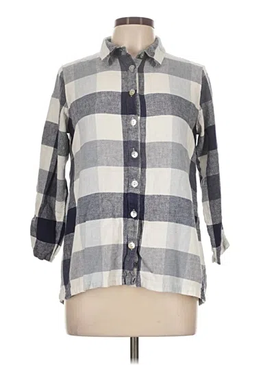 Pre-owned Soft Surroundings 3/4 Sleeve Button Down Shirt In Gray