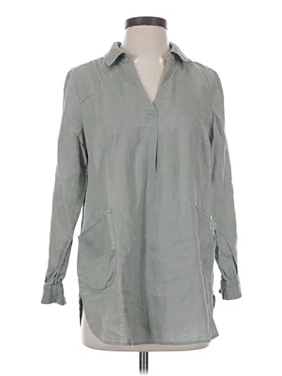 Pre-owned Soft Surroundings 3/4 Sleeve Button Down Shirt In Gray