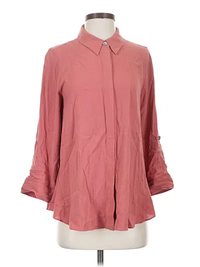 Pre-owned Soft Surroundings 3/4 Sleeve Button Down Shirt In Pink