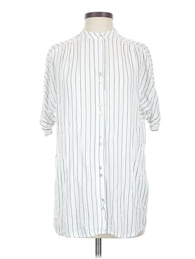 Pre-owned Soft Surroundings 3/4 Sleeve Button Down Shirt In White