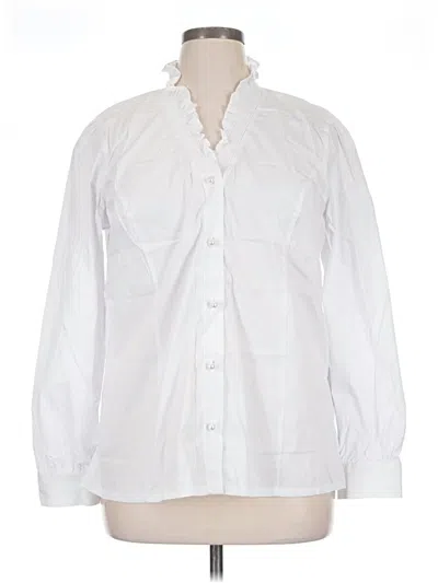 Soft Surroundings 3/4 Sleeve Button Down Shirt In White