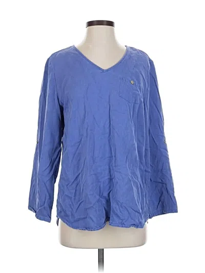 Pre-owned Soft Surroundings 3/4 Sleeve T-shirt In Blue