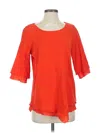Soft Surroundings 3/4 Sleeve T-shirt In Orange
