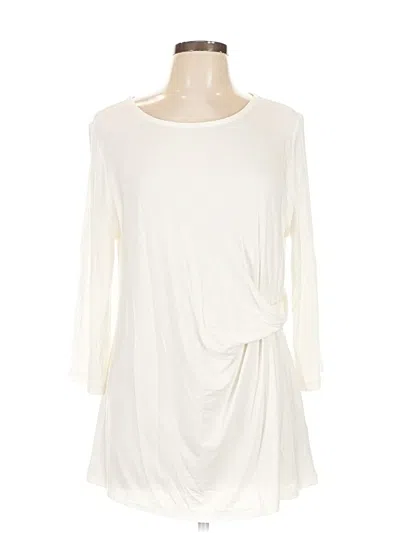 Pre-owned Soft Surroundings 3/4 Sleeve T-shirt In White