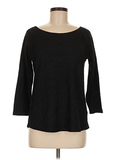 Pre-owned Soft Surroundings 3/4 Sleeve Top Black Boatneck Tops