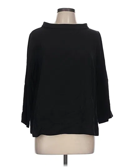 Pre-owned Soft Surroundings 3/4 Sleeve Top Black Boatneck Tops