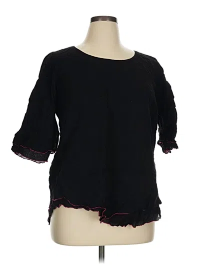 Pre-owned Soft Surroundings 3/4 Sleeve Top Black Boatneck Tops