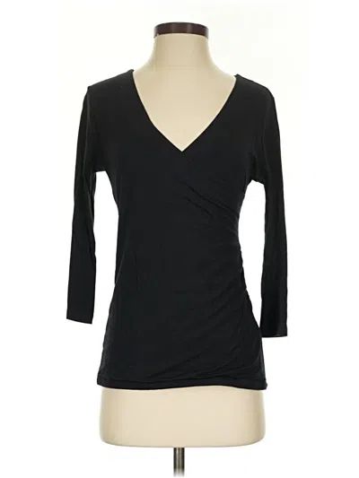 Pre-owned Soft Surroundings 3/4 Sleeve Top Black V-neck Tops