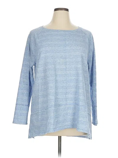 Pre-owned Soft Surroundings 3/4 Sleeve Top Blue Boatneck Tops