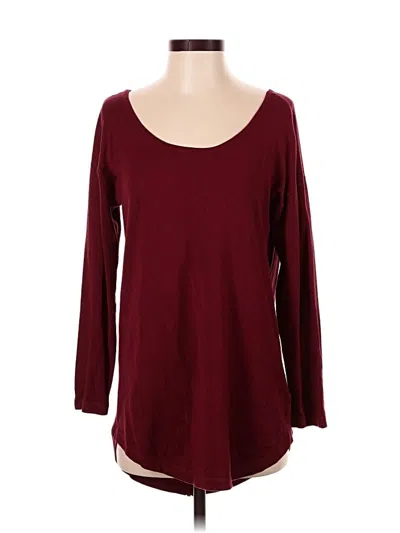 Pre-owned Soft Surroundings 3/4 Sleeve Top Burgundy Scoop Neck Tops