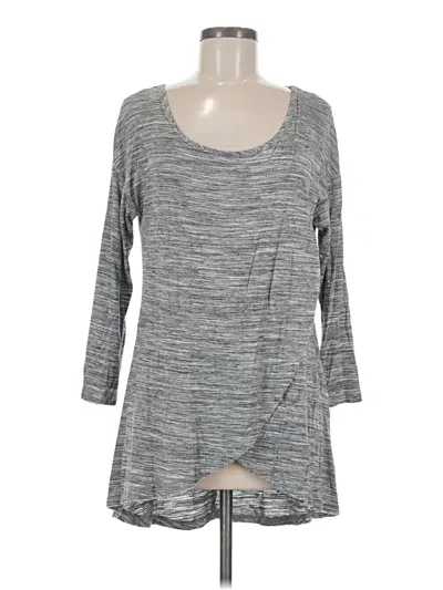 Pre-owned Soft Surroundings 3/4 Sleeve Top Gray Scoop Neck Tops