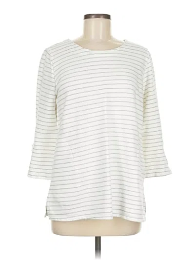 Pre-owned Soft Surroundings 3/4 Sleeve Top Ivory Boatneck Tops