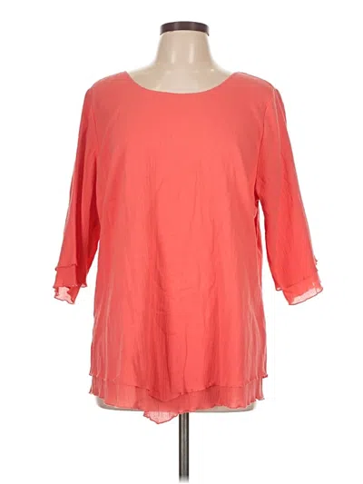 Pre-owned Soft Surroundings 3/4 Sleeve Top Orange Boatneck Tops