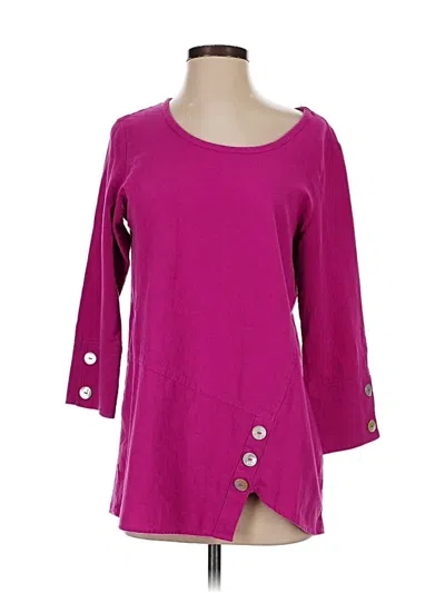 Pre-owned Soft Surroundings 3/4 Sleeve Top Pink Boatneck Tops