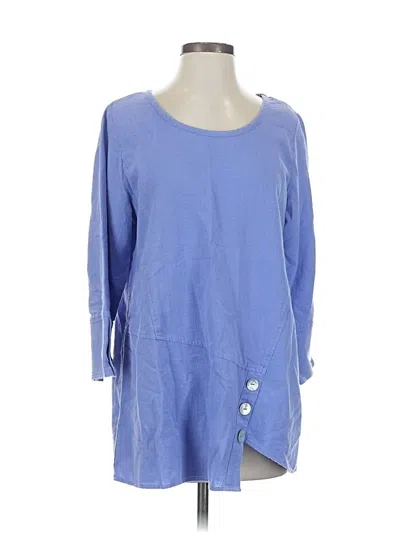 Pre-owned Soft Surroundings 3/4 Sleeve Top Purple Boatneck Tops