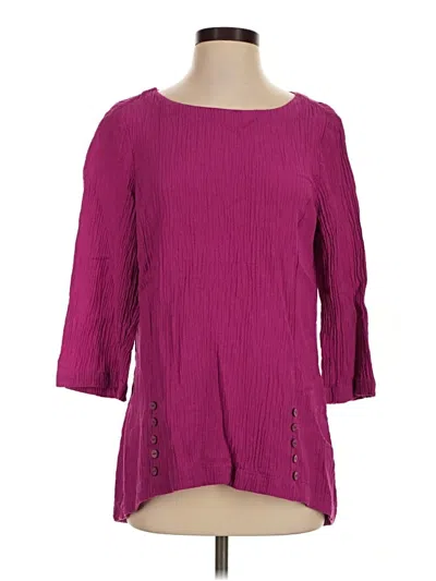 Pre-owned Soft Surroundings 3/4 Sleeve Top Purple Boatneck Tops