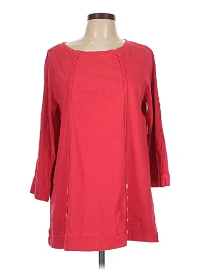 Pre-owned Soft Surroundings 3/4 Sleeve Top Red Boatneck Tops