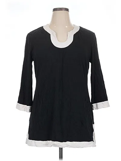 Pre-owned Soft Surroundings 3/4 Sleeve T-shirt In Black