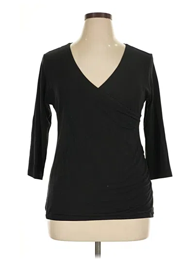 Pre-owned Soft Surroundings 3/4 Sleeve T-shirt In Black
