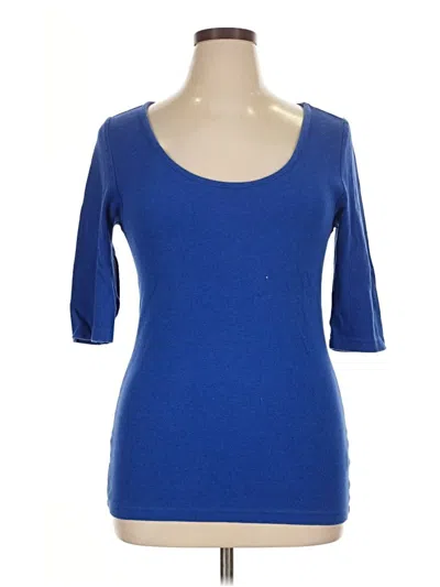 Pre-owned Soft Surroundings 3/4 Sleeve T-shirt In Blue
