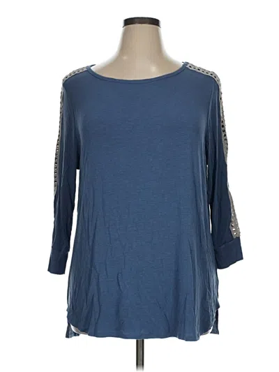Pre-owned Soft Surroundings 3/4 Sleeve T-shirt In Blue