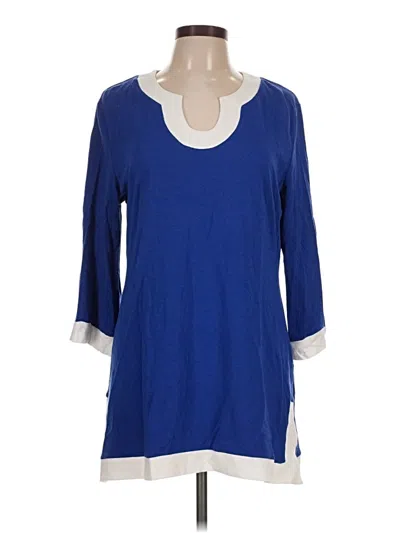 Pre-owned Soft Surroundings 3/4 Sleeve T-shirt In Blue