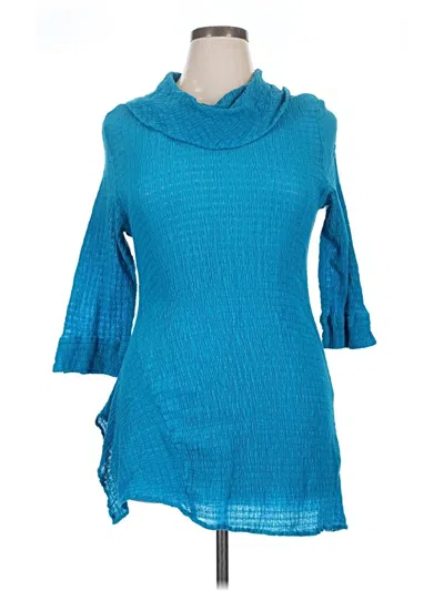 Pre-owned Soft Surroundings 3/4 Sleeve T-shirt In Blue