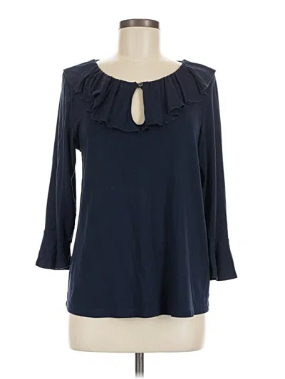 Pre-owned Soft Surroundings 3/4 Sleeve T-shirt In Blue
