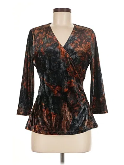 Pre-owned Soft Surroundings 3/4 Sleeve T-shirt In Brown