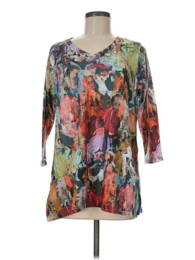 Pre-owned Soft Surroundings 3/4 Sleeve T-shirt In Brown