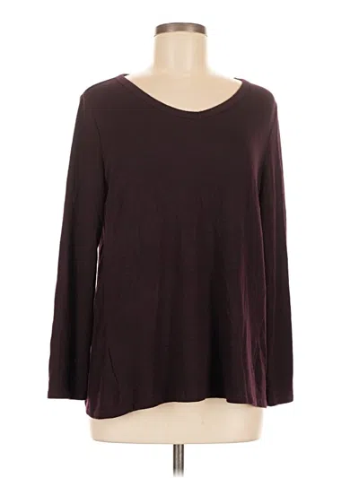 Pre-owned Soft Surroundings 3/4 Sleeve T-shirt In Burgundy