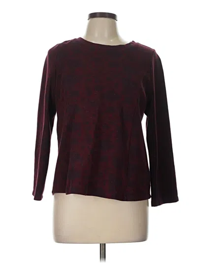 Pre-owned Soft Surroundings 3/4 Sleeve T-shirt In Burgundy