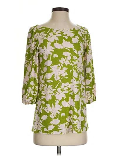 Pre-owned Soft Surroundings 3/4 Sleeve T-shirt In Green