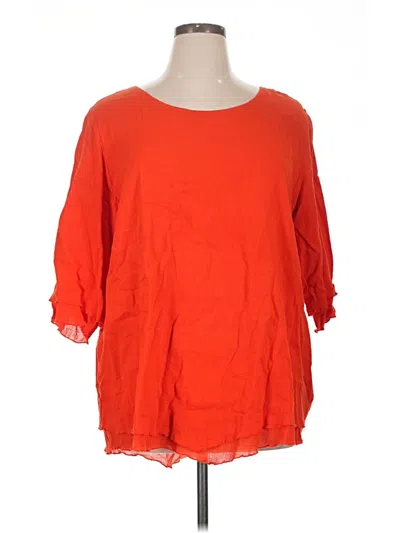 Pre-owned Soft Surroundings 3/4 Sleeve T-shirt In Orange