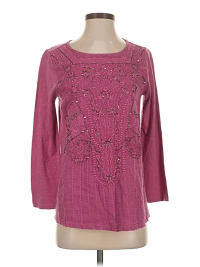 Pre-owned Soft Surroundings 3/4 Sleeve T-shirt In Pink