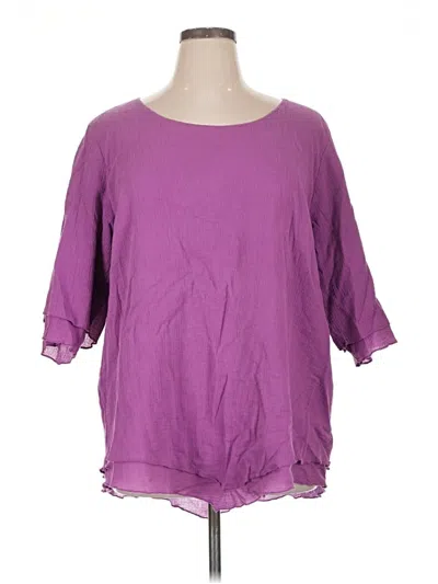 Pre-owned Soft Surroundings 3/4 Sleeve T-shirt In Purple
