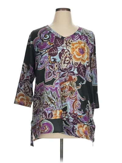 Pre-owned Soft Surroundings 3/4 Sleeve T-shirt In Purple