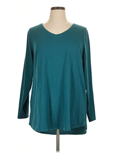 Pre-owned Soft Surroundings 3/4 Sleeve T-shirt In Teal