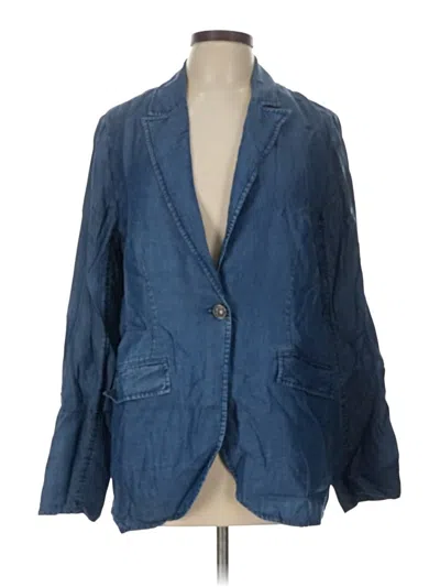 Pre-owned Soft Surroundings Blazer Jacket In Blue