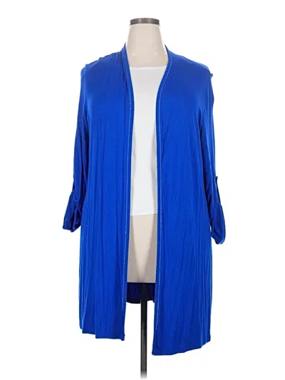 Pre-owned Soft Surroundings Cardigan Sweater In Blue