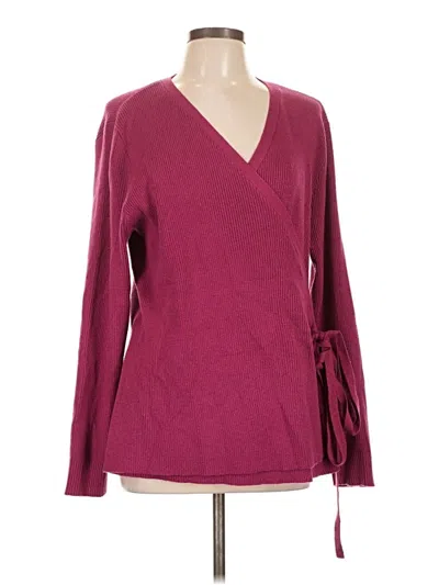 Pre-owned Soft Surroundings Cardigan Sweater In Burgundy