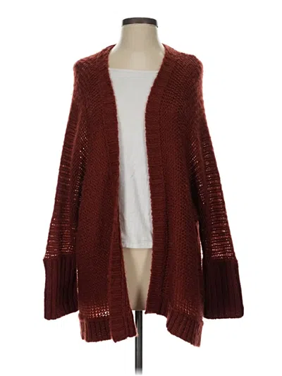 Pre-owned Soft Surroundings Cardigan Sweater In Burgundy