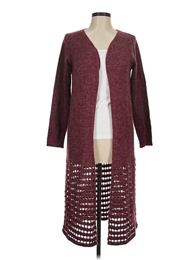 Pre-owned Soft Surroundings Cardigan Sweater In Burgundy
