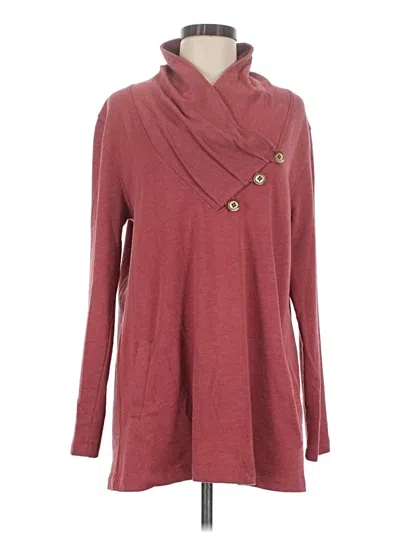 Pre-owned Soft Surroundings Cardigan Sweater In Burgundy