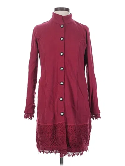 Pre-owned Soft Surroundings Cardigan Sweater In Burgundy