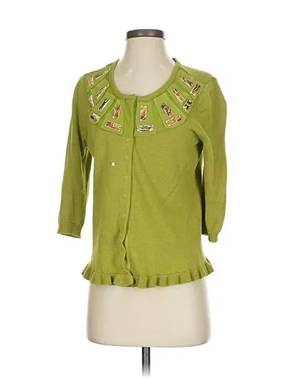 Pre-owned Soft Surroundings Cardigan Sweater In Green